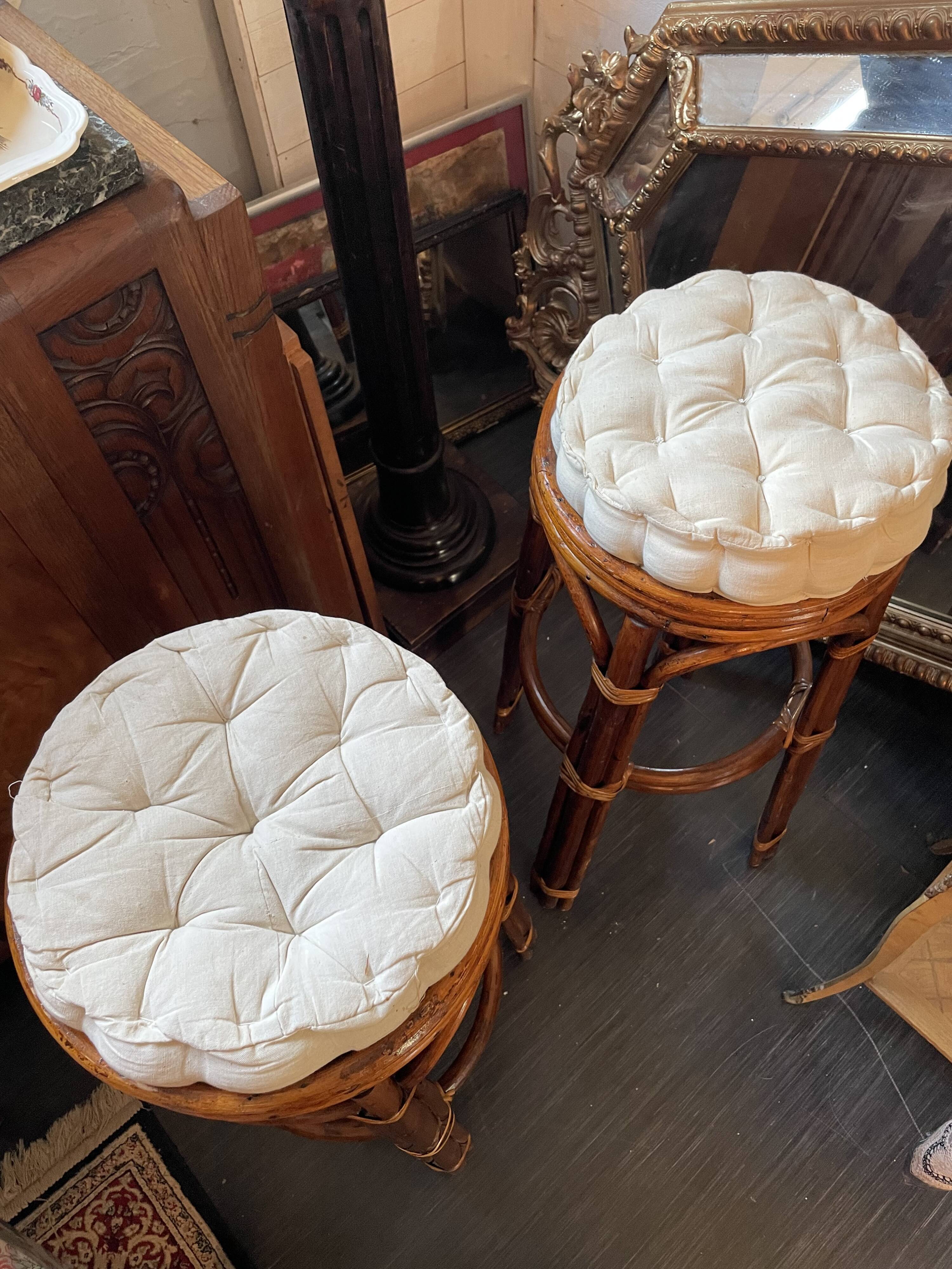 Rattan bar stools in 70s