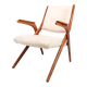 Fauteuil fabriqué en bois foncé poli et tissu clair par Arne Hovmand-Olsen des années 1960