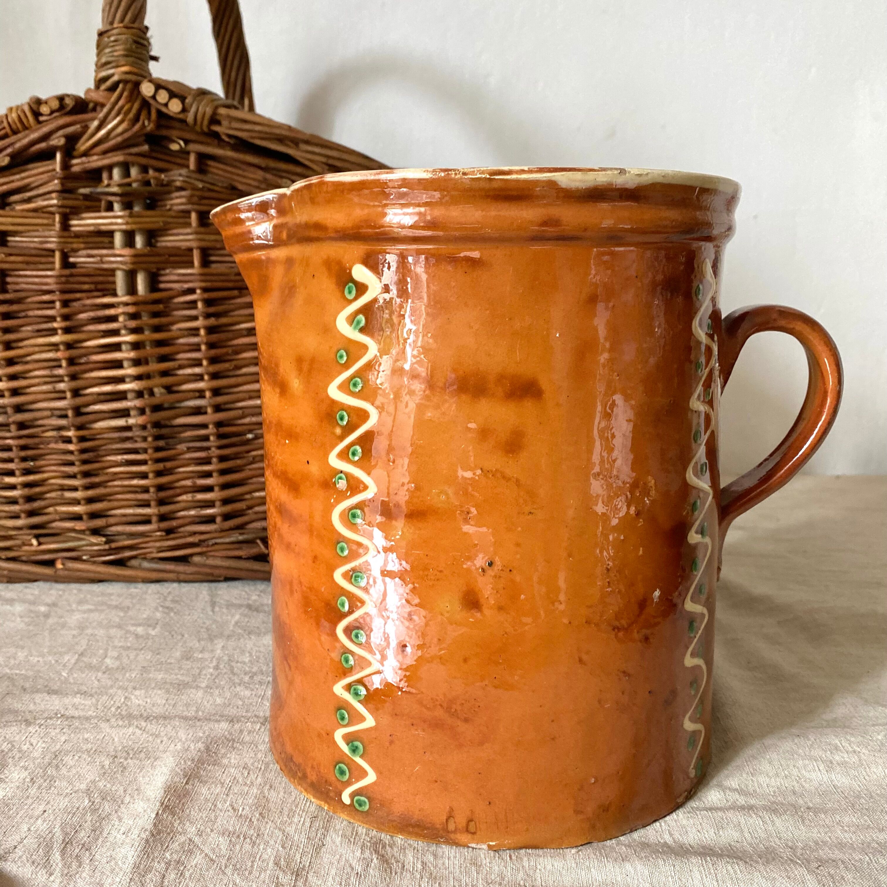 Provencal pitcher in glazed terracotta
