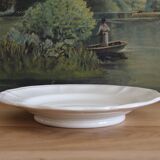 Compotier or plate on foot in ivory earthenware Sarreguemines