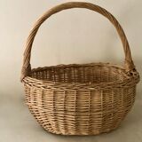 Braided wicker basket for the market