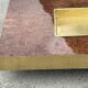 Willy Rizzo coffee table in walnut burl and brass 1970