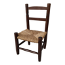 Vintage children's chair in wood and straw, made in France