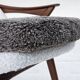 1960s, Scandinavian design, reupholstered armchair, furniture fabric, genuine sheepskin, teak.