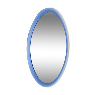 Vintage mirror 70s Crystal Blue Design A. Lupi for Cristal Luxor