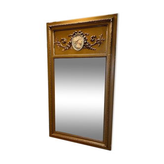 Miroir trumeau doré ancien de style Louis XVI