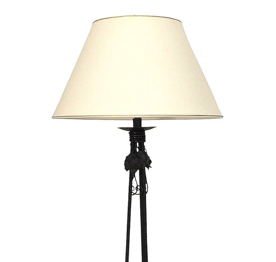 Wrought iron floor lamp, 170 cm, Art Deco work circa 1920