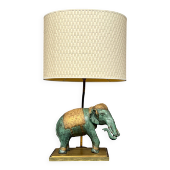 Lamp with a massive bronze elephant.