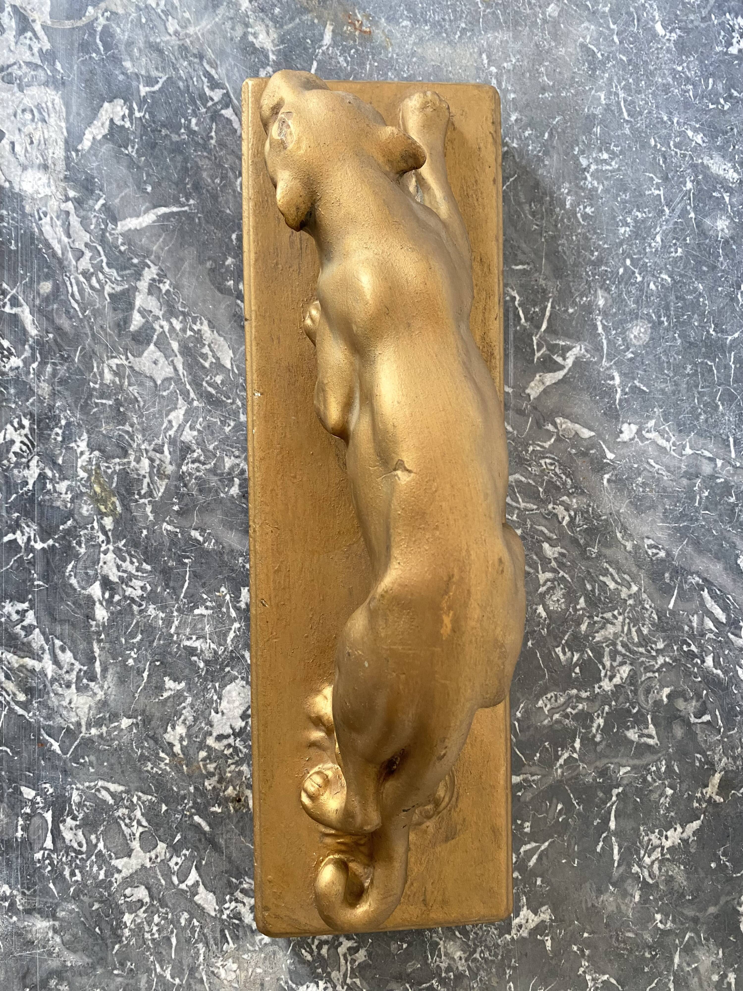 1950s gilded plaster panther