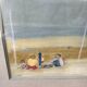 Pastel painting, family beach scene in Normandy signed Henri Reiter.