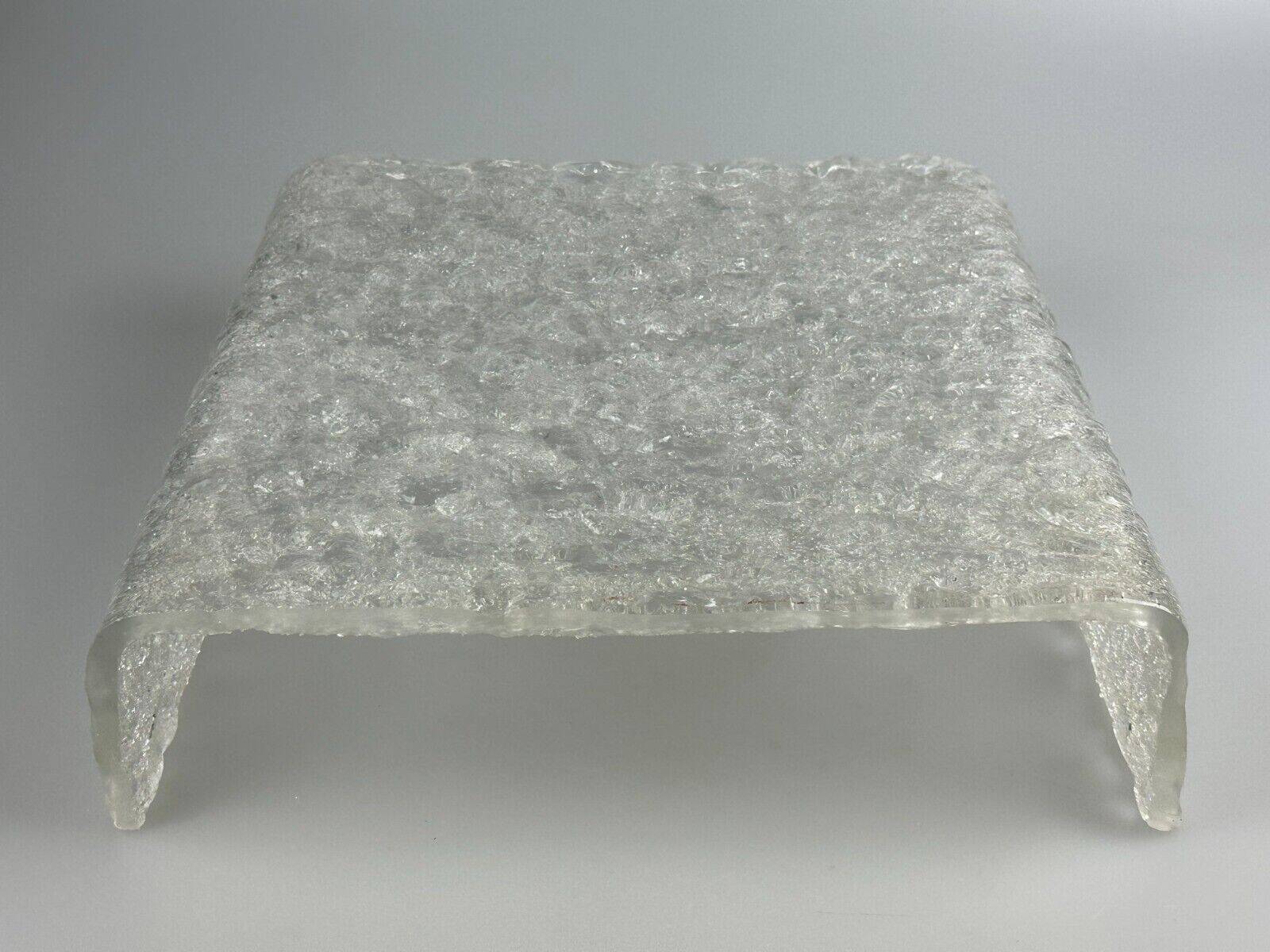 60s 70s ice glass flush mount ceiling lamp by Kaiser Leuchten Germany