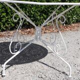 Old white wrought iron garden set