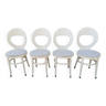 Set of 4 Bauman chairs, model Mouette, white wood, 1960