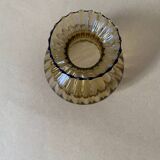 Tulip for table lamp in amber-colored glass, beaded borders