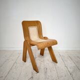 Mid-Century Italian Dining Chair in Ash and Cane by Gigi Sabadin for Stilwood, 1972