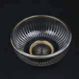 Crystal cup surrounded by two silver friezes