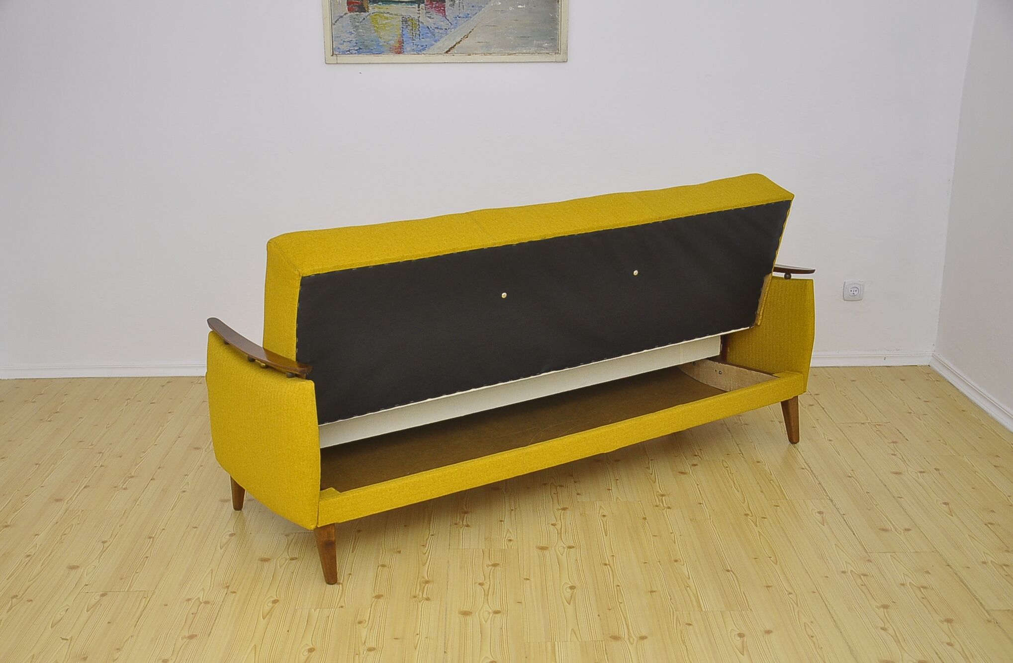 Daybed sofa with fold-out function, 1950s