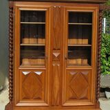 Walnut bookcase, solid walnut display case