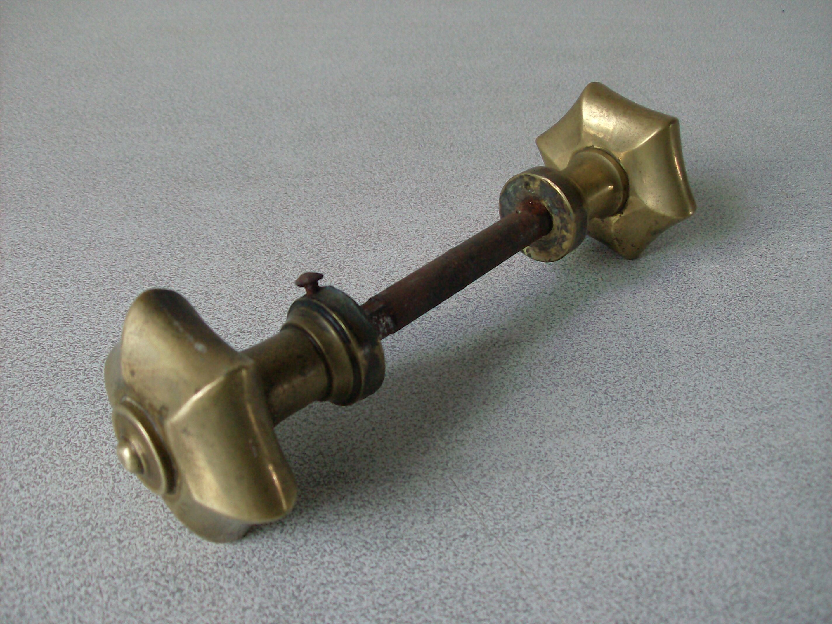 Old Pair of Bronze Door Handles Brass Metal Antique Locksmith