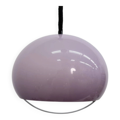 Lampe suspendue en plastique violet des années 70 de Harvey Guzzini pour Meblo.