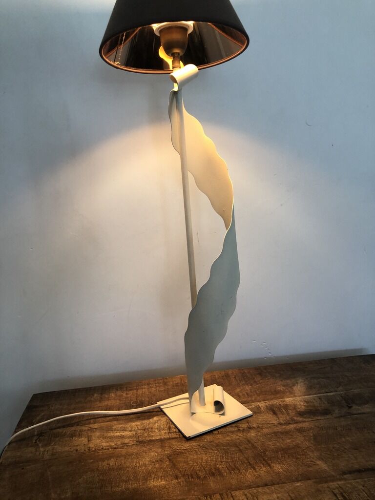 Large white wrought iron lamp