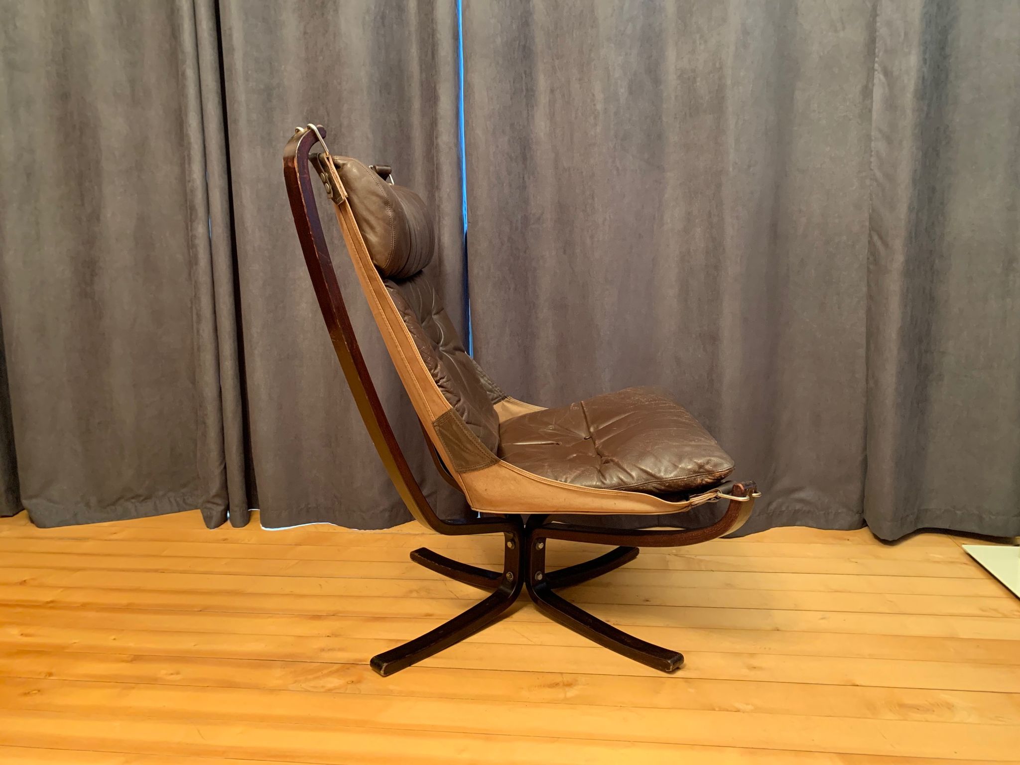 Falcon armchair designed by Sigurd Ressell, Vatne Möbler, Norway, 1970s