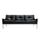 Mid-century Bauhaus style leather 3-seat sofa, 1960s