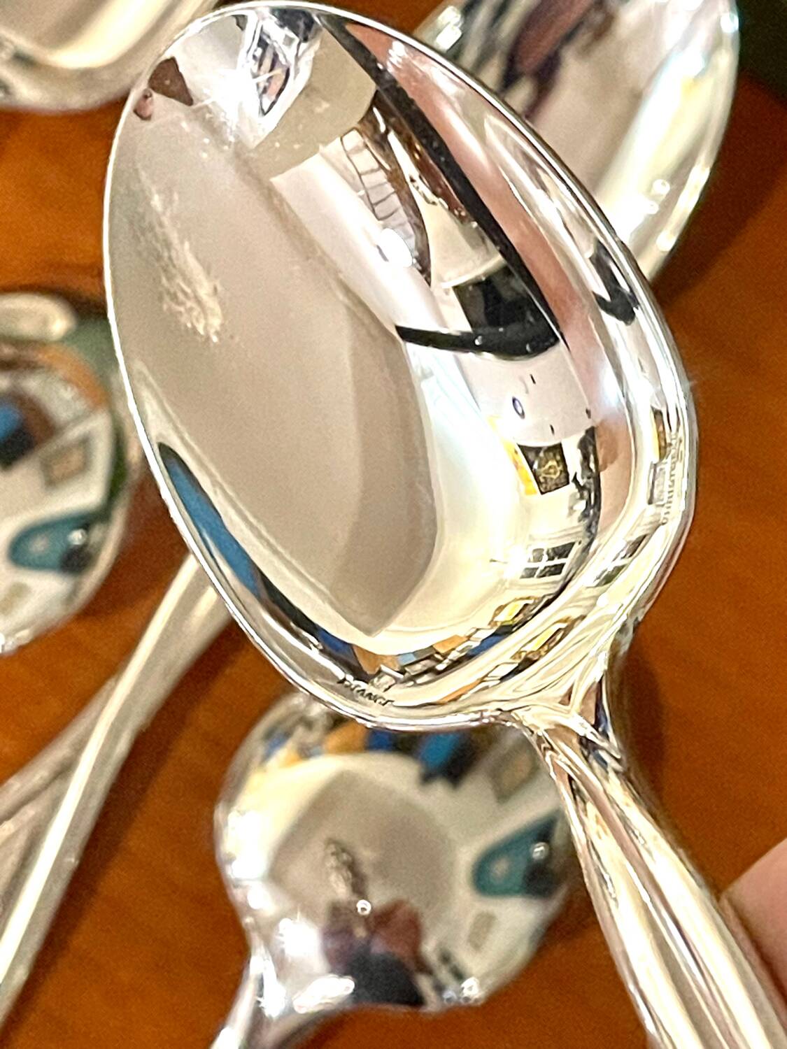 Christofle galea, 8 standard 19 cm spoons in very good condition.