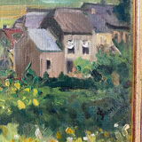 Signed village landscape