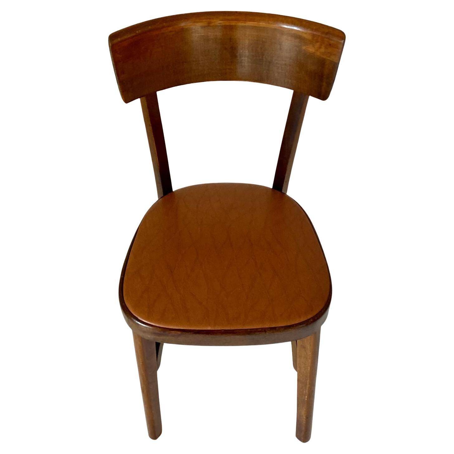 Bistro Wood Chairs, Set of Six, Italy 1950