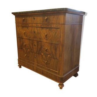 Chest of drawer Louis Philippe in walnut veneer