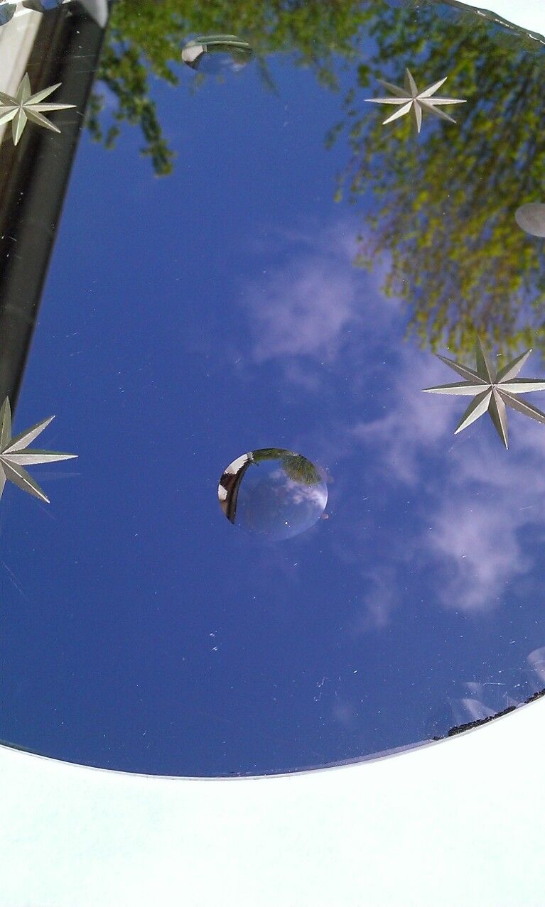 Star and bubble round mirror25cm