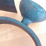 Duo of vintage brutalist candlesticks