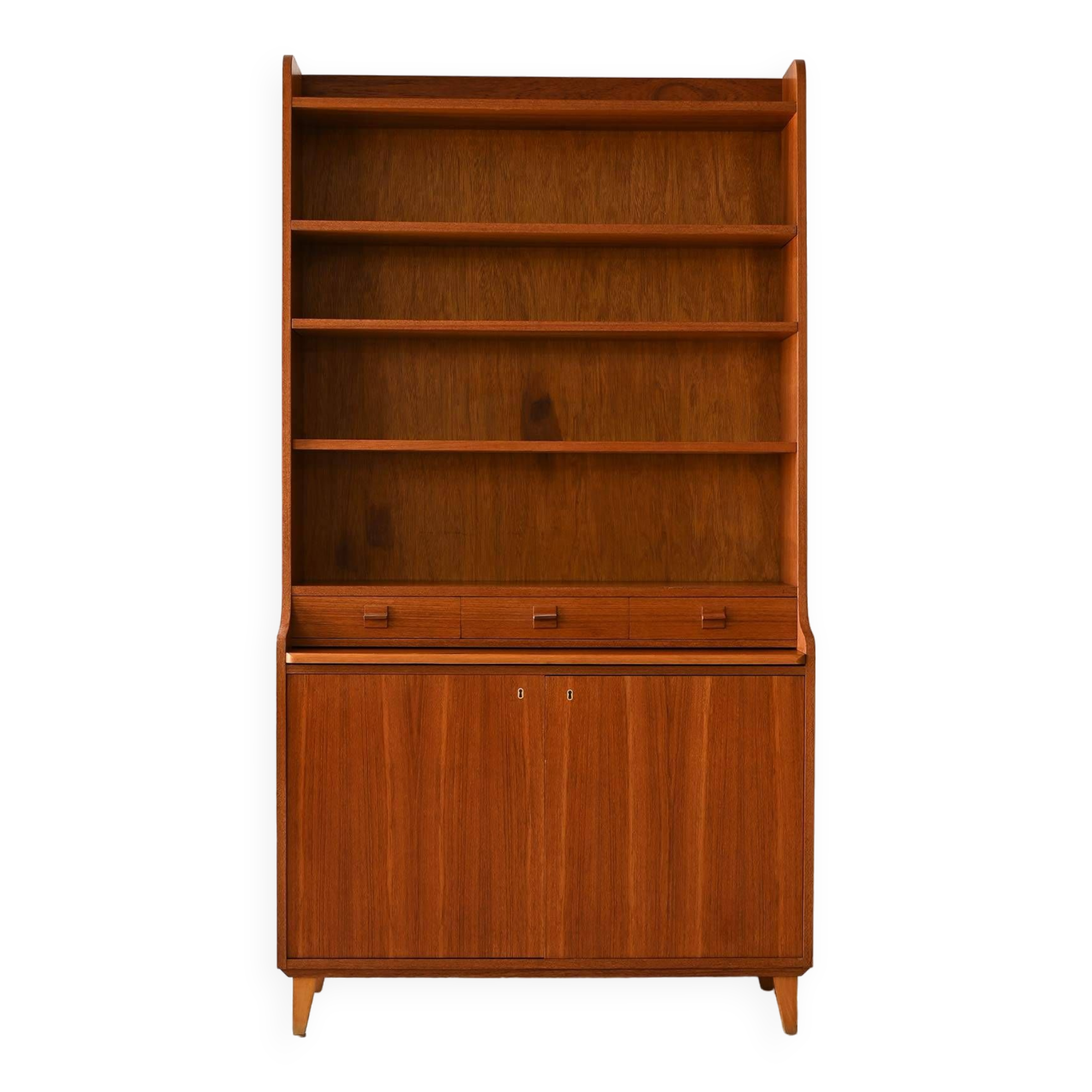 Vintage bookcase with pull-out desk