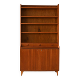 Vintage bookcase with pull-out desk