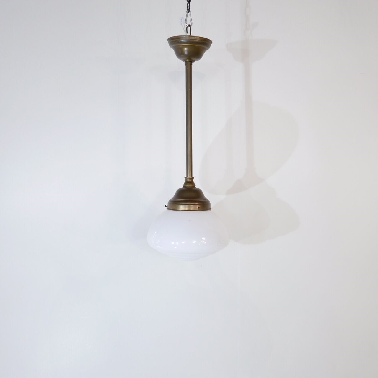 Vintage single opaline hanging lamp