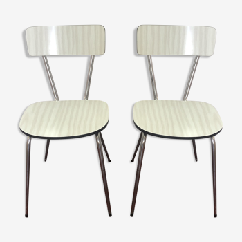 Lot de 2 chaises en formica blanc