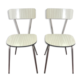 Lot of 2 chairs in white formica