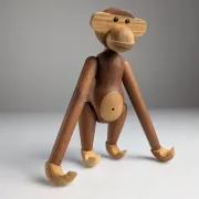 Large two-tone wooden monkey figure by Kay Bojesen, Danish design from the 20th century