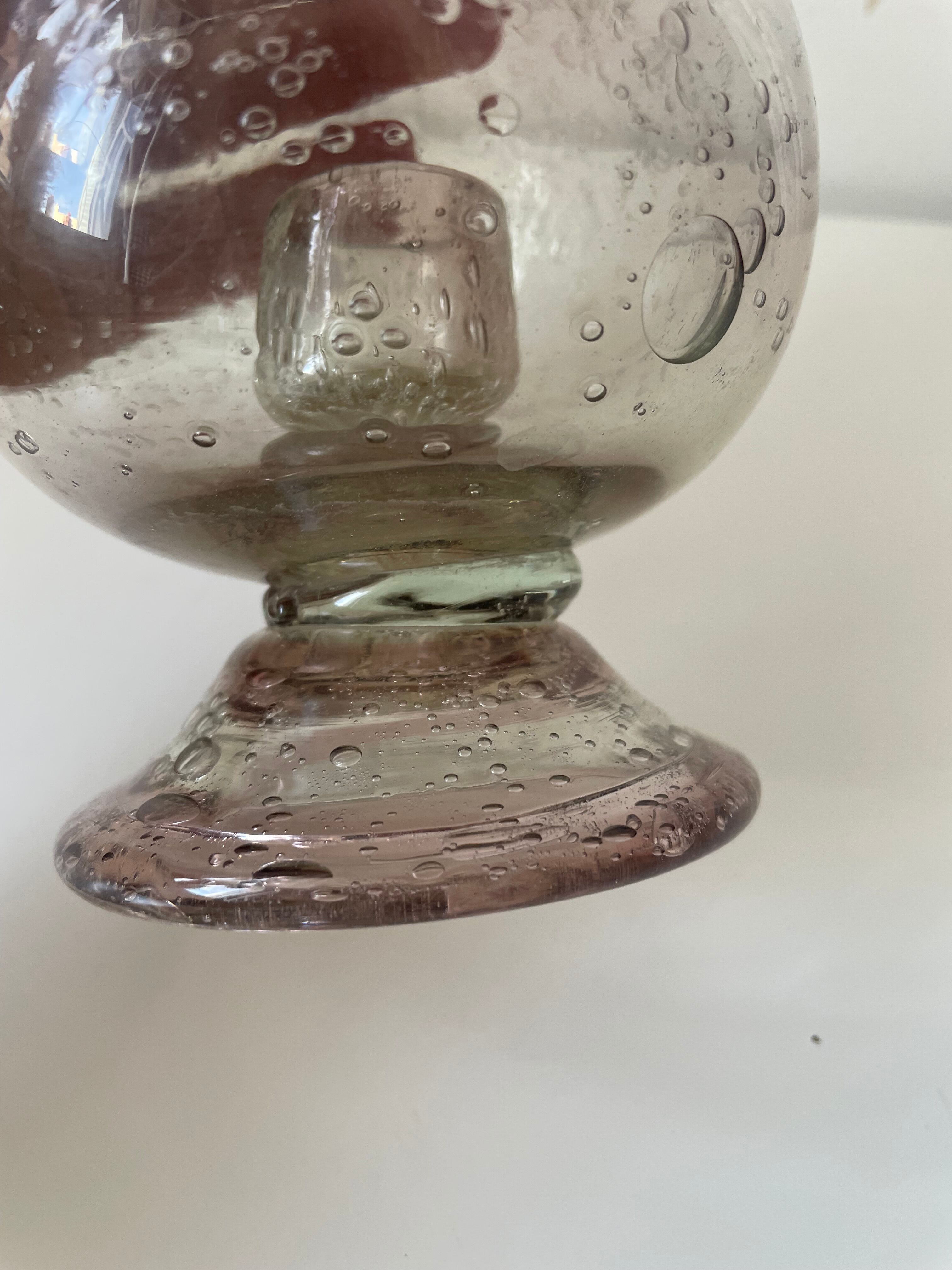 Photophore en verre bullé