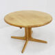 Vintage Danish round extendable dining table solid oak 1960s
