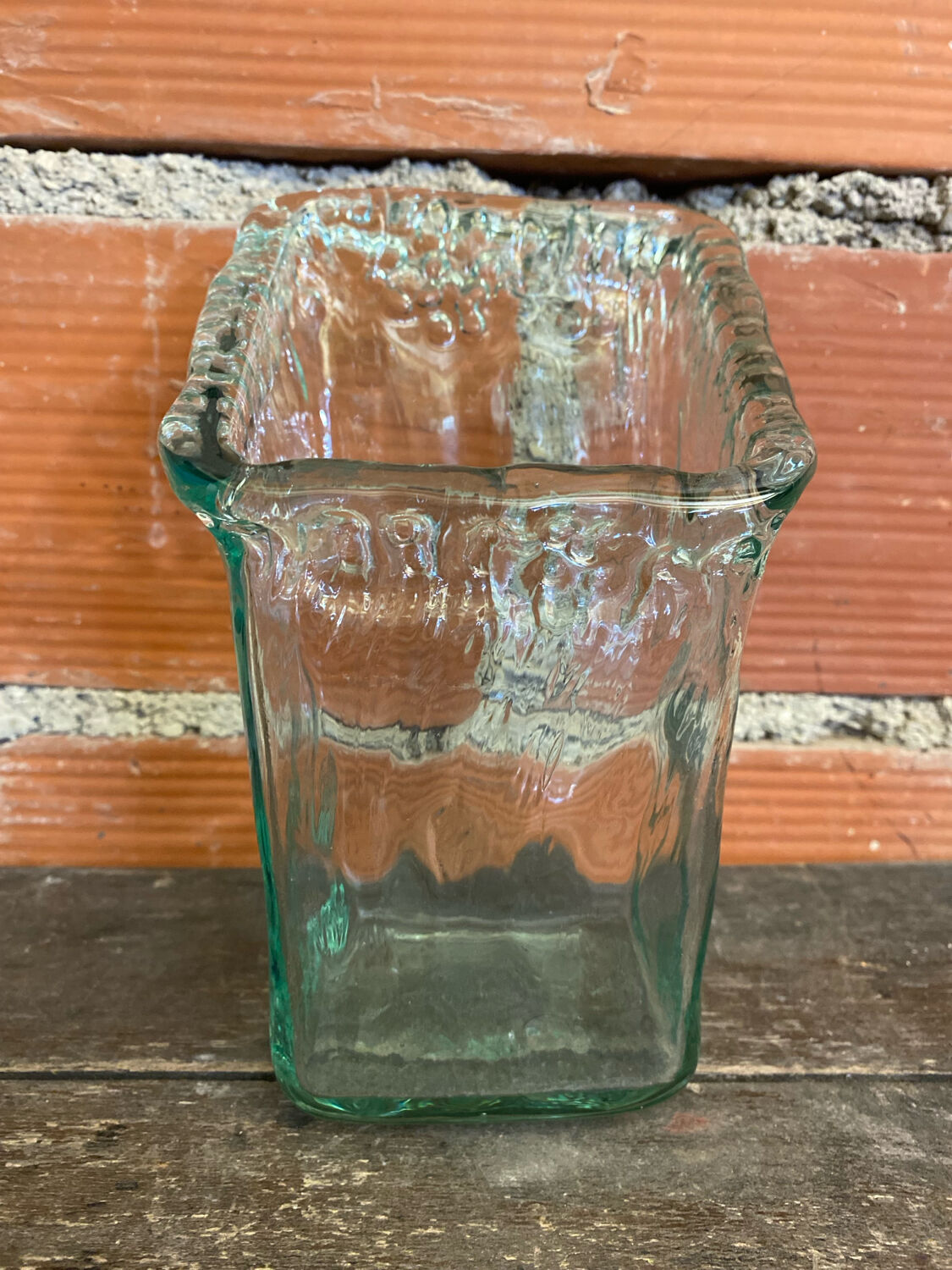 Vintage Bubble Glass Cascade Design Vase #C868
