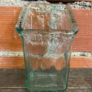 Vase Ancien Design Cascade Verre Bullé Vintage #C868