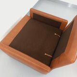 Pair of vintage Coquelicot lounge chairs by Tito Agnoli for Poltrona Frau in leather from the 70s