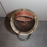Cendrier jean pierre ryckaert design fer forgé et cuir