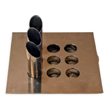 Steel flower holder sculpture by Mario Faggian for MAM, Italy 70s