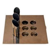 Steel flower holder sculpture by Mario Faggian for MAM, Italy 70s