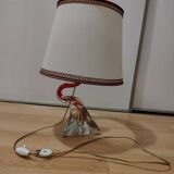 Lampe à poser vintage en verre torsadé