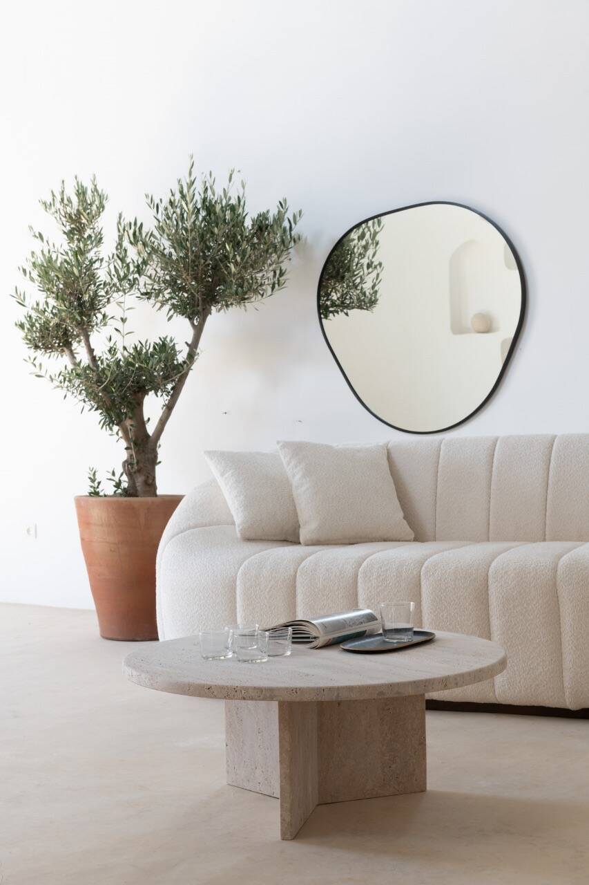 Table basse circulaire Thaly - Travertin Naturel