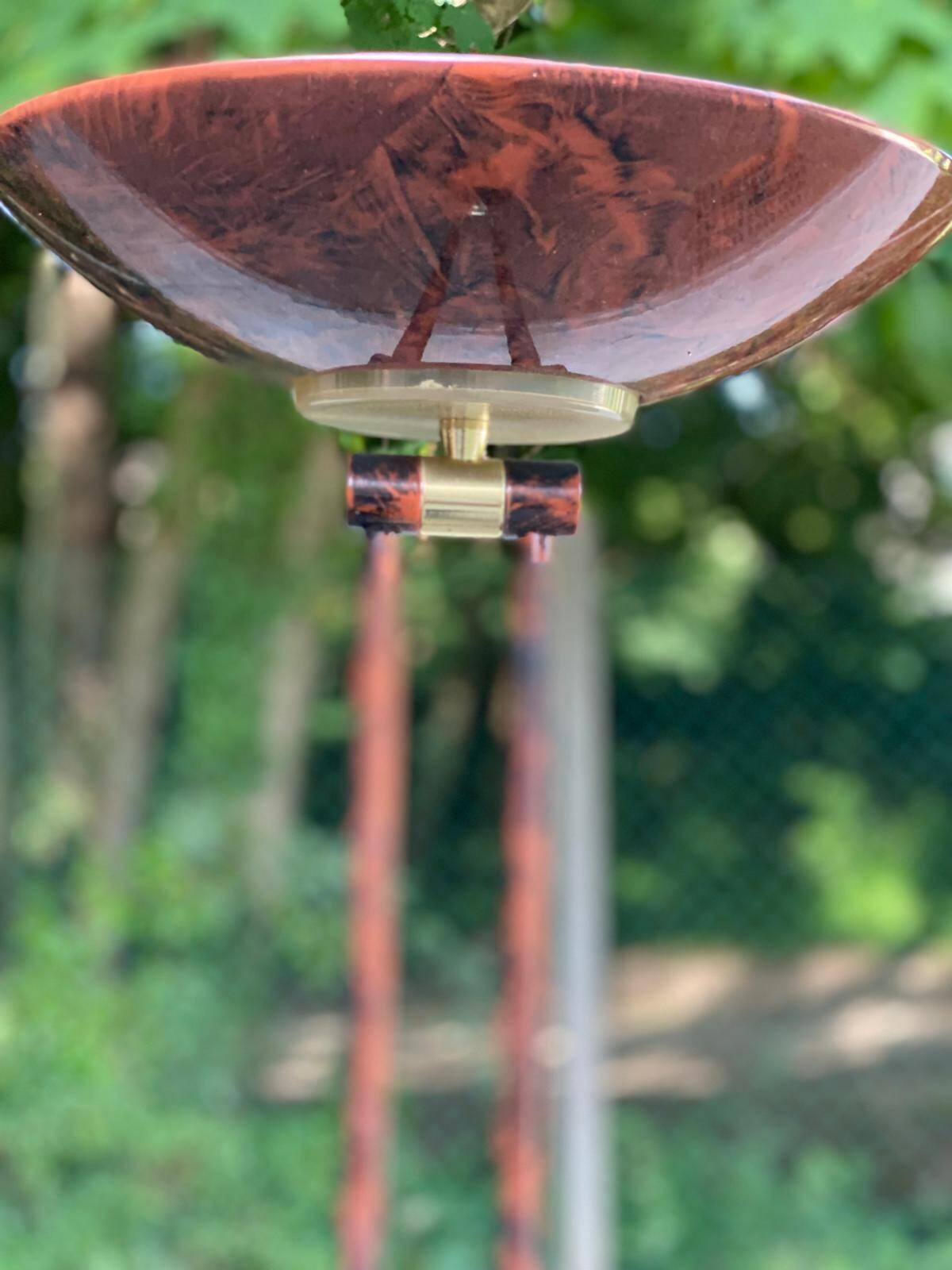 Vintage Italian floor lamp with burgundy marble effect and round dome